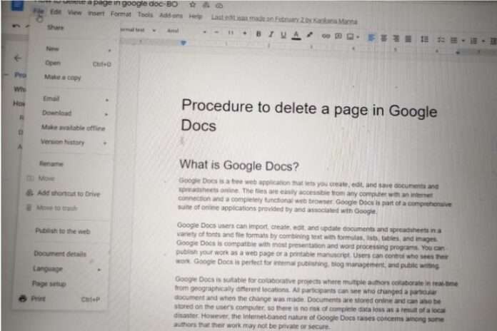 How To Delete a Page in Google Docs